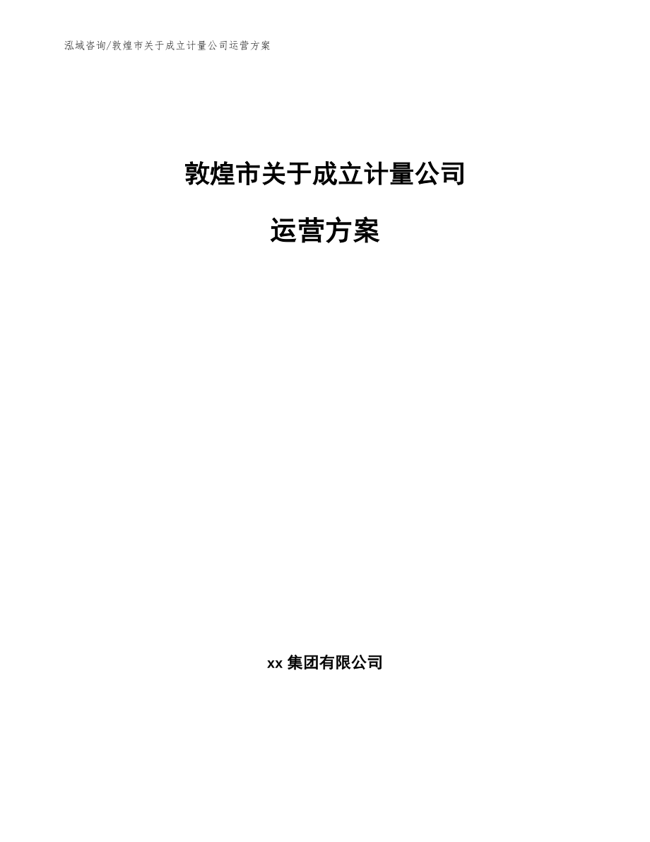 敦煌市关于成立计量公司运营方案模板范本_第1页