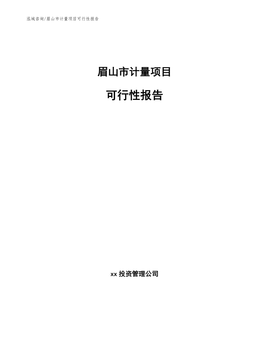 眉山市计量项目可行性报告_范文模板_第1页