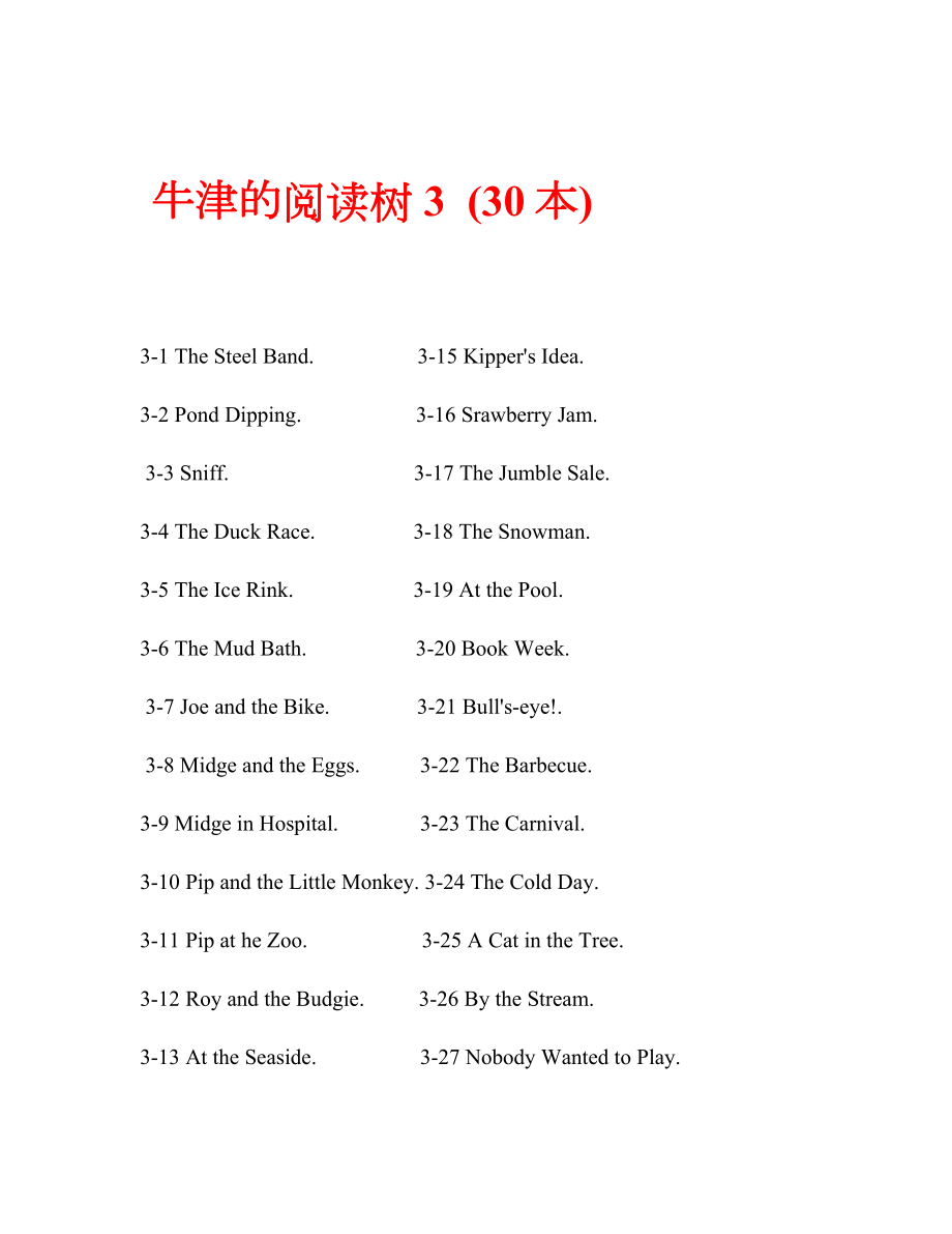 2023年牛津阅读树3级30本_第1页