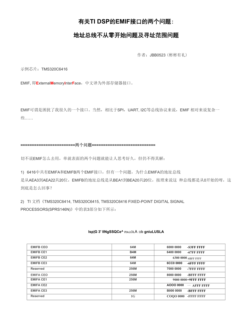 有关TI DSP的EMIF接口的两个问题_第1页