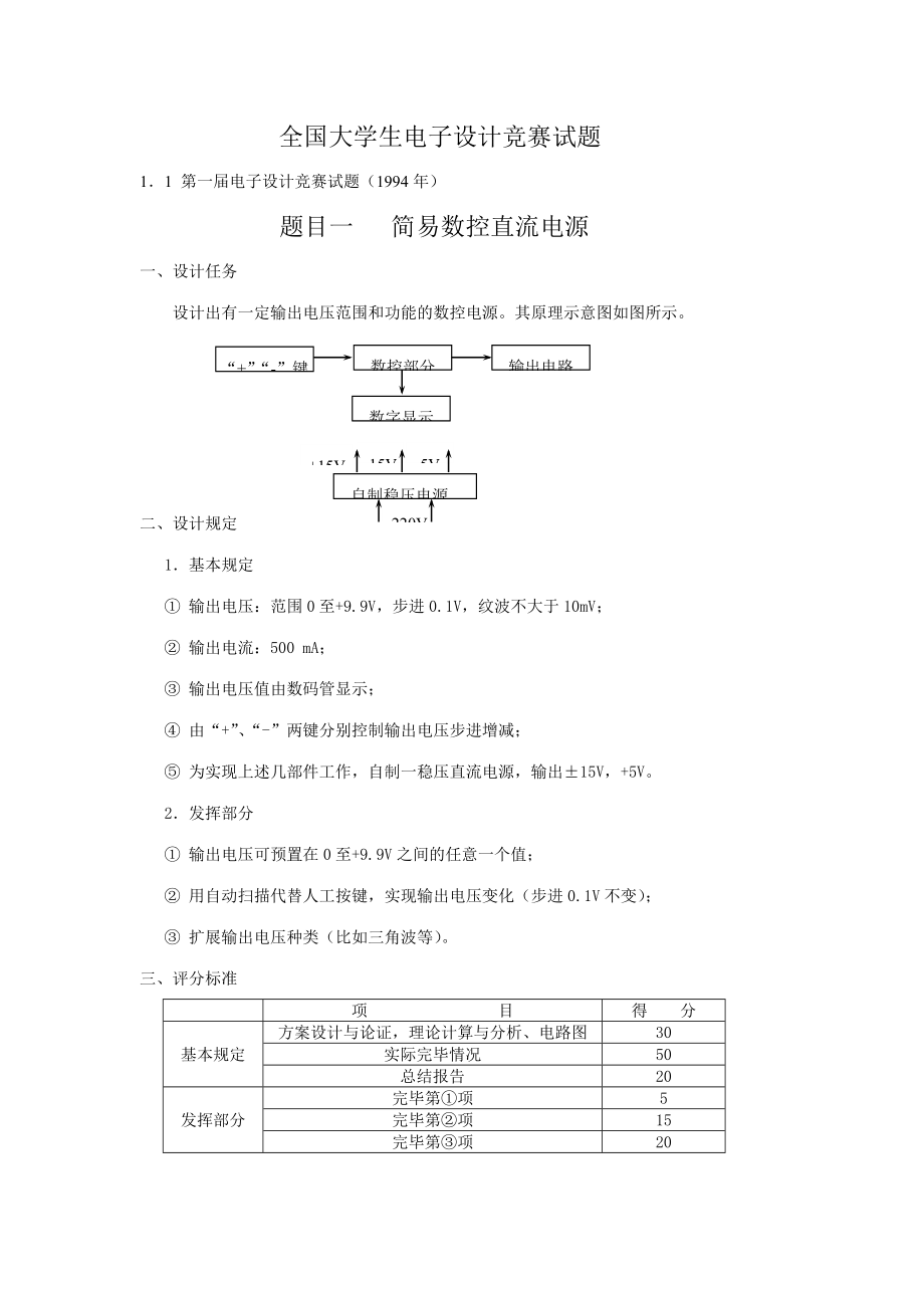 2023年全国大学生电子设计竞赛试题_第1页