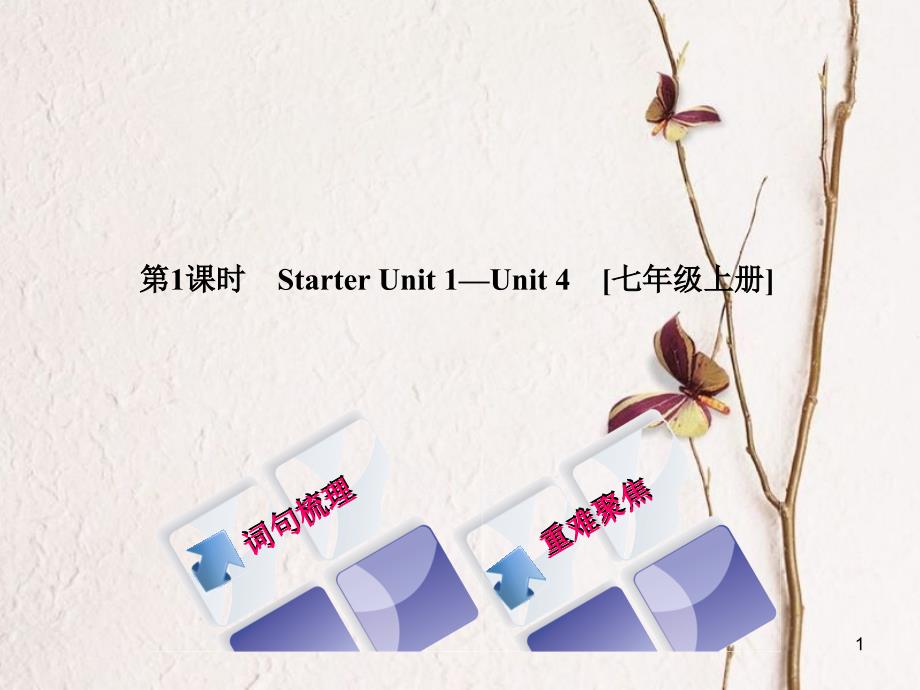 湖南省中考英语总复习 第一篇 教材过关 七上 第1课时 Starter Unit 1-Unit 4教学课件 人教新目标版_第1页