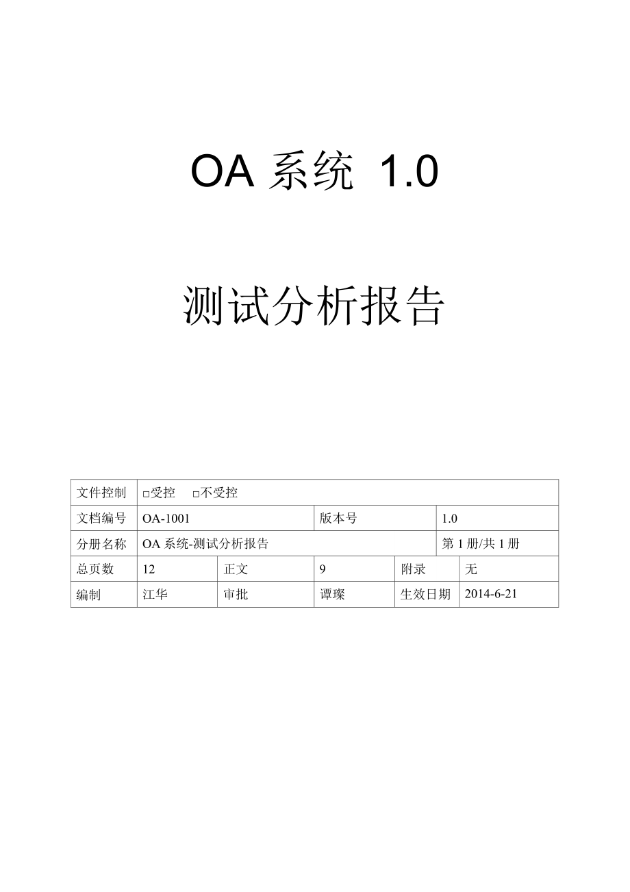 OA管理系统测试报告_第1页