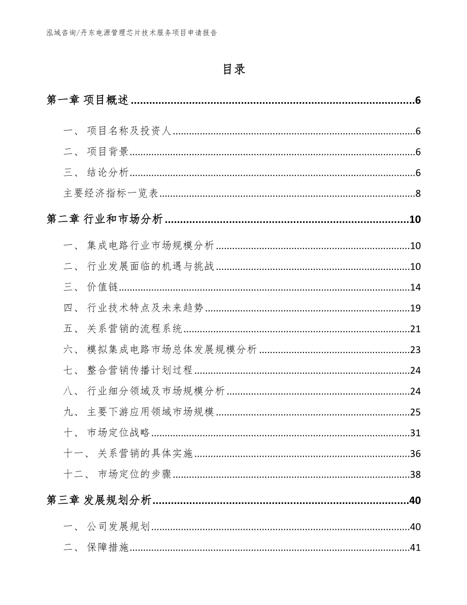 丹东电源管理芯片技术服务项目申请报告_第1页