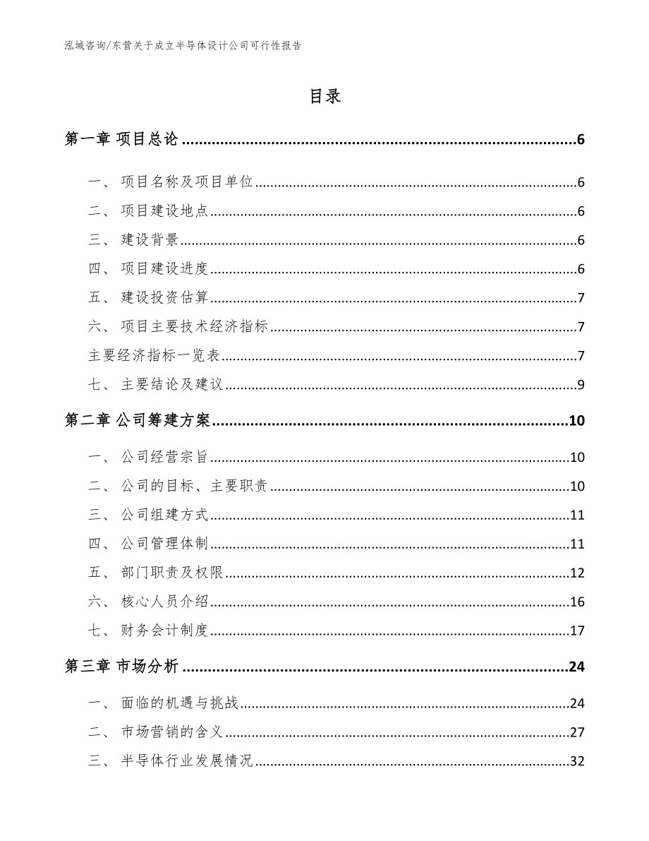 东营关于成立半导体设计公司可行性报告_模板_第1页