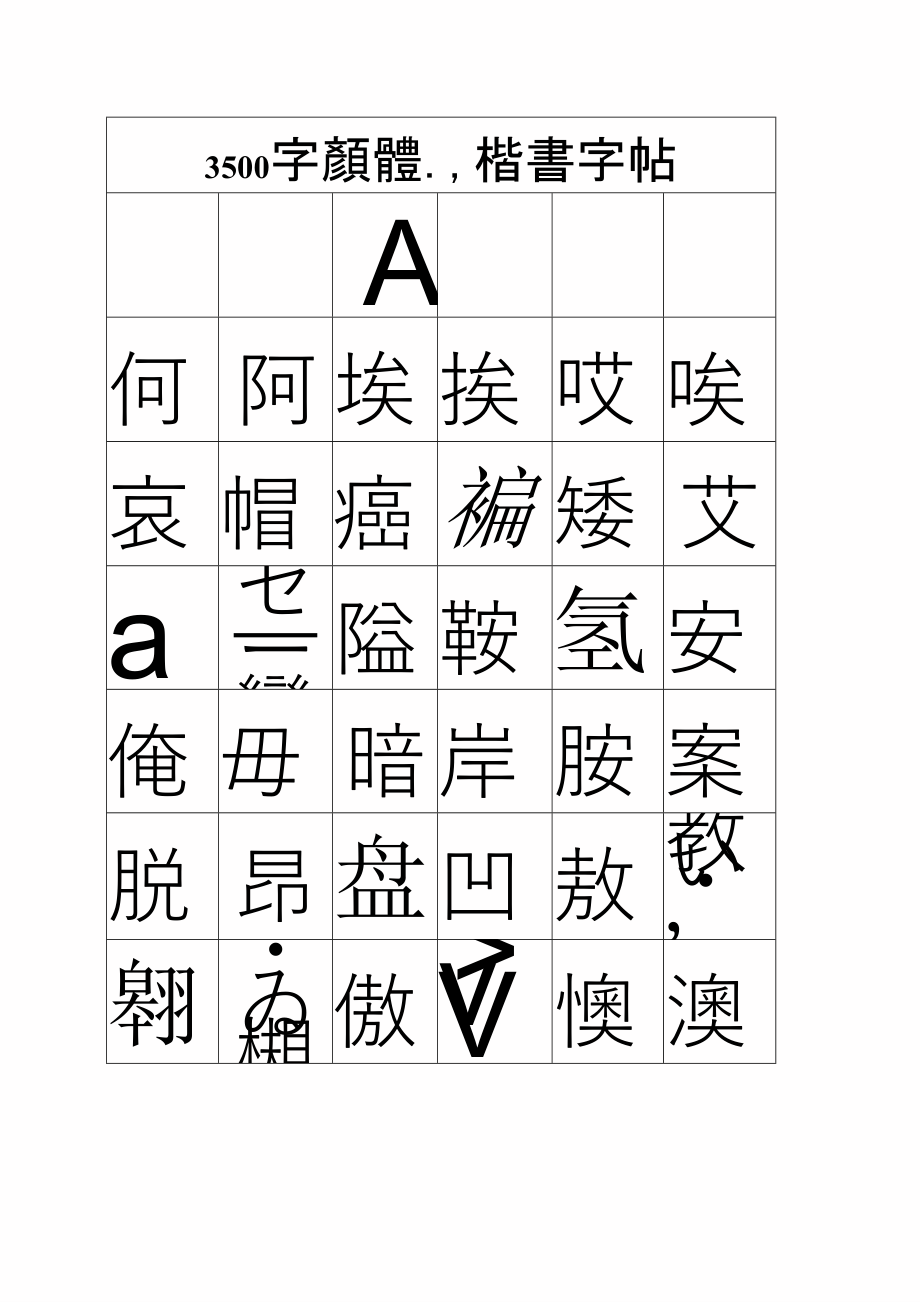 3500字顏體_楷書(2022年-2023年)字帖_第1頁