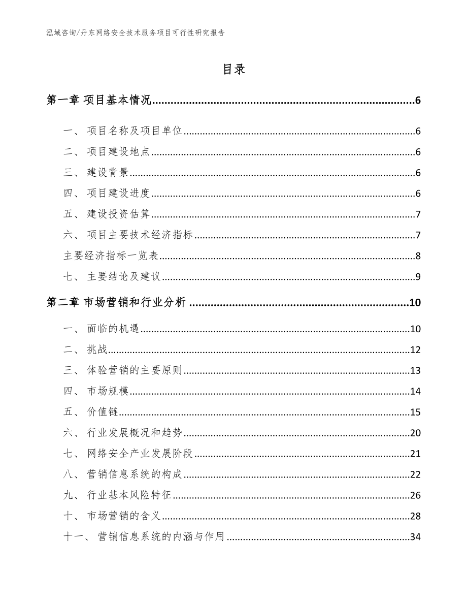 丹东网络安全技术服务项目可行性研究报告【范文模板】_第1页