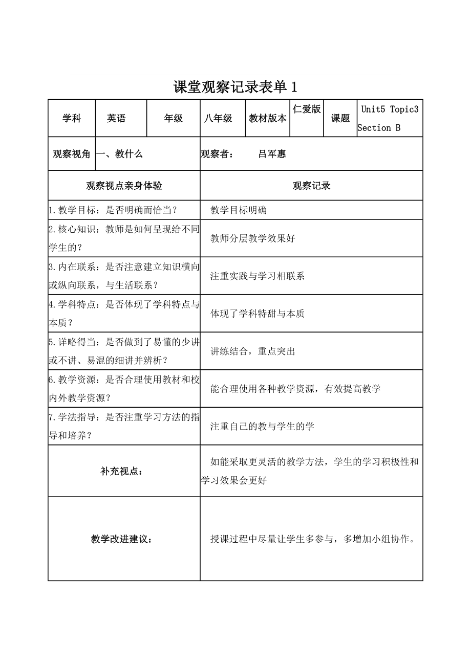 【学员】吕军惠课堂观察记录表单+(1)_第1页