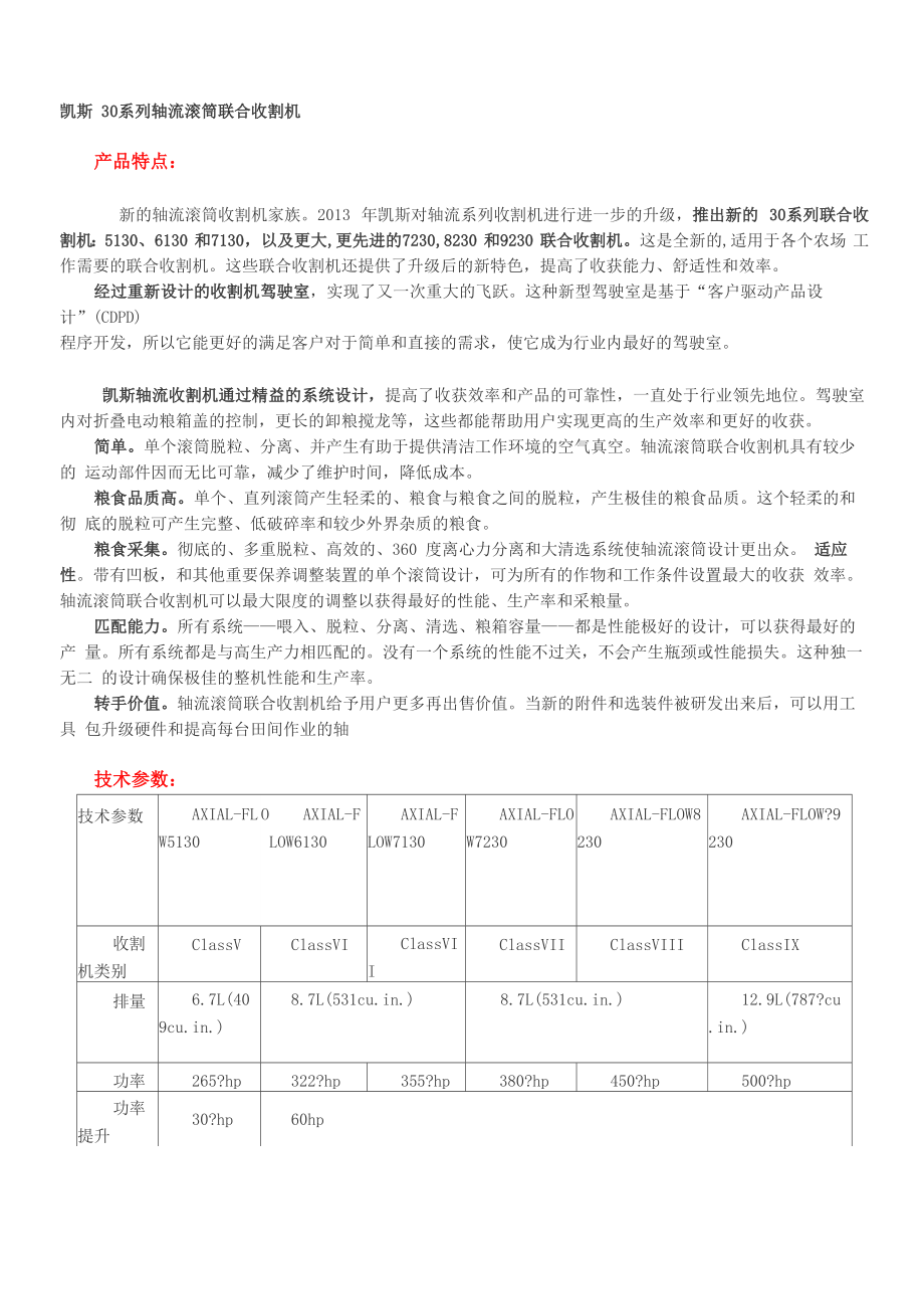 凯斯1680收割机参数图片