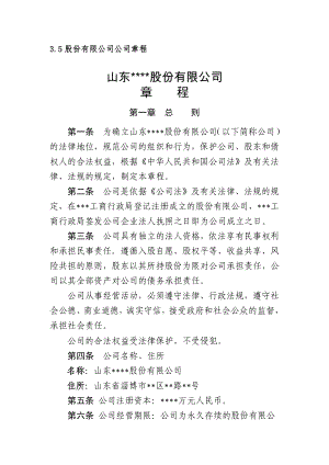 股份有限公司公司章程 (2)