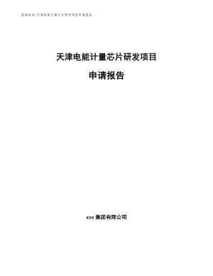 天津电能计量芯片研发项目申请报告【模板】