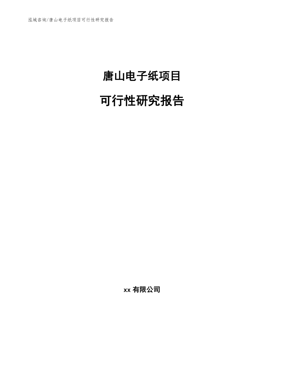 唐山电子纸项目可行性研究报告_第1页