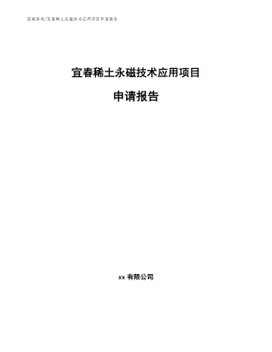 宜春稀土永磁技术应用项目申请报告（范文）