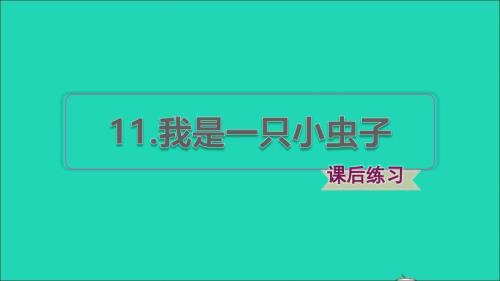 2022年二年級語文下冊第4單元第11課我是一只小蟲子課后練習課件新人教版