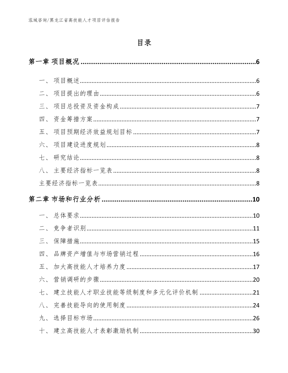 黑龙江省高技能人才项目评估报告_第1页