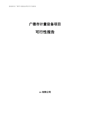 广德市计量设备项目可行性报告