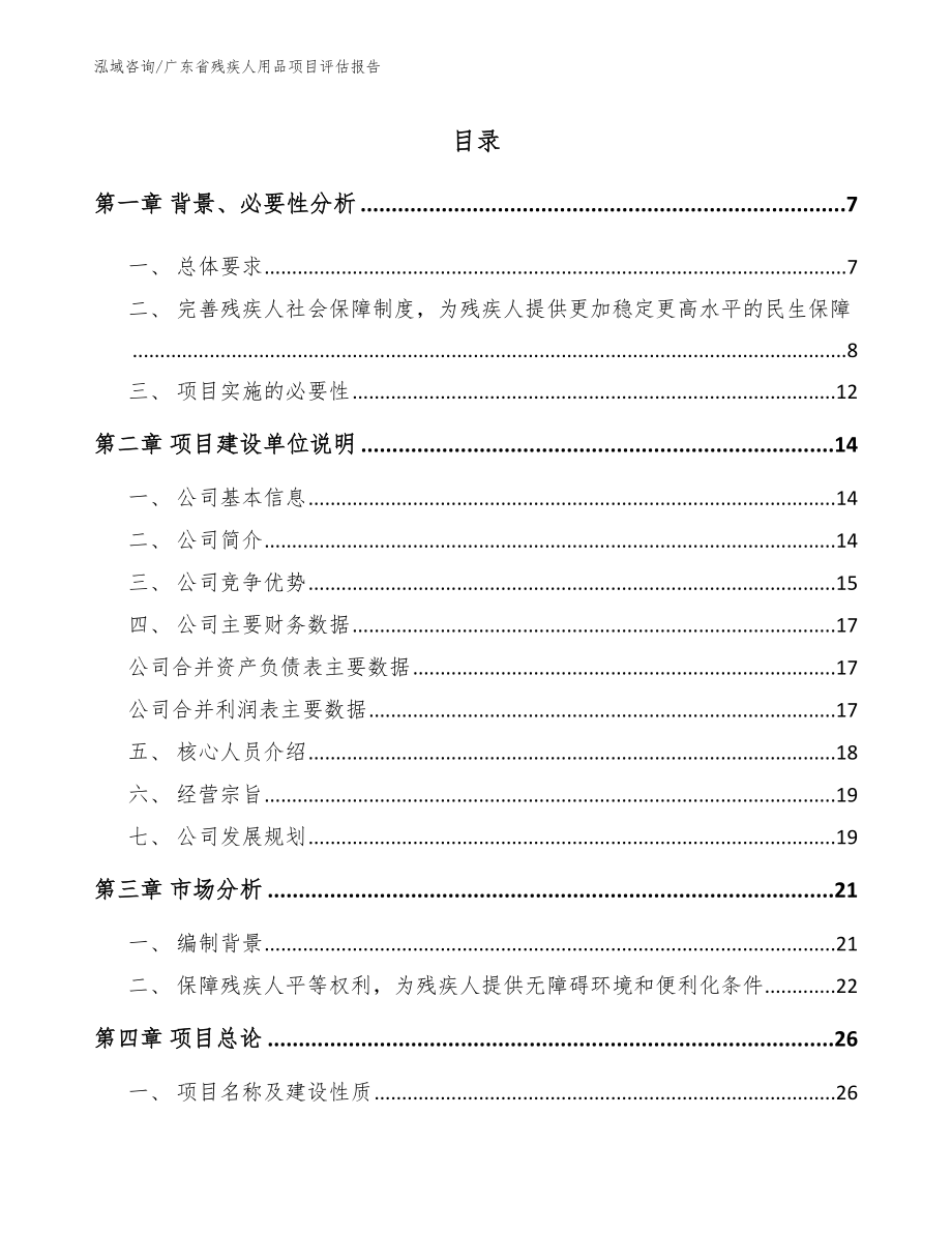 广东省残疾人用品项目评估报告_第1页