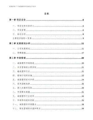 广州减脂塑形项目商业计划书（范文）
