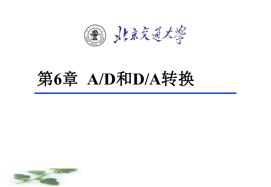 单片机原理及接口技术：第6章 AD和DA转换_第1页