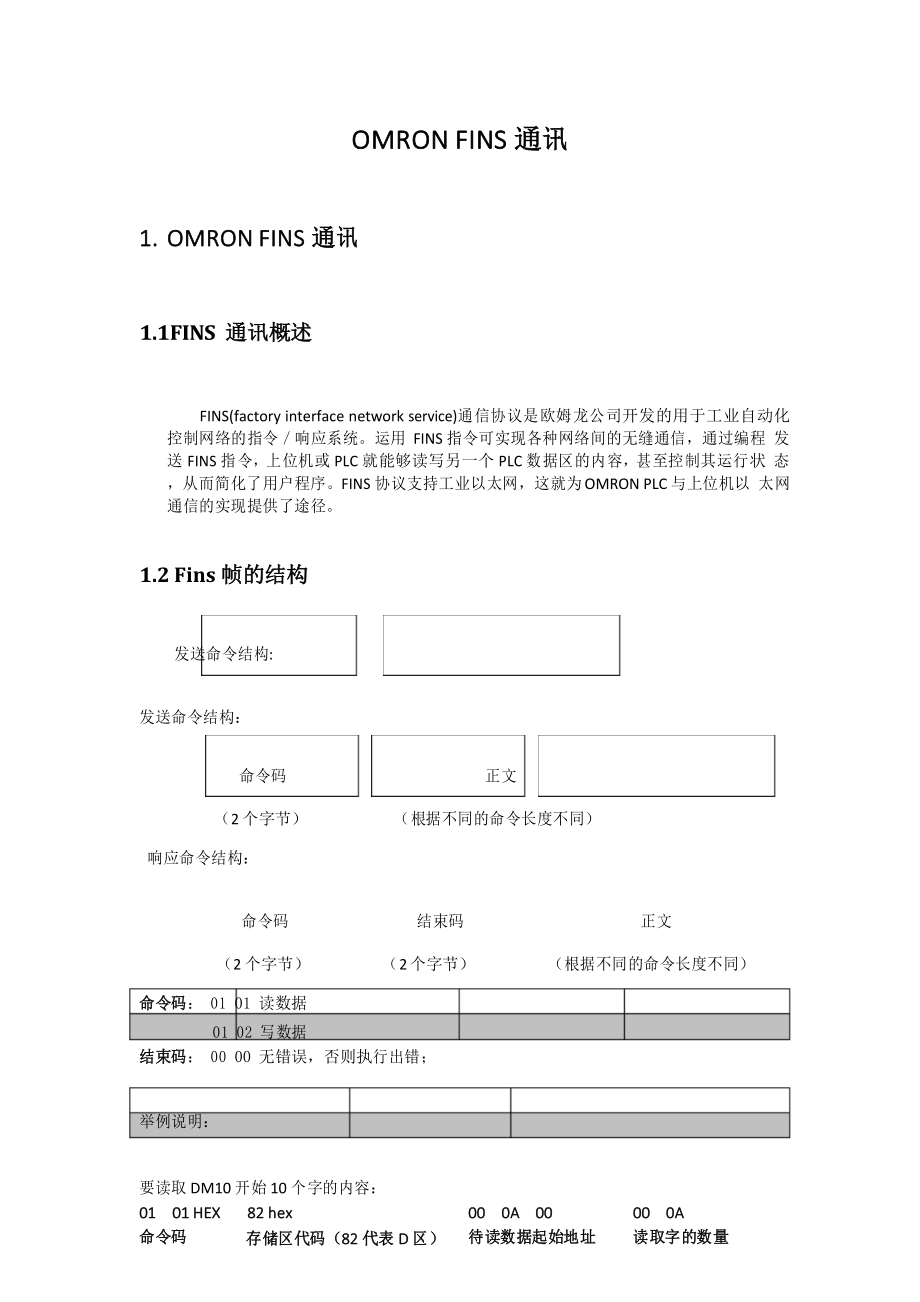 Omron-Fins通讯协议_第1页