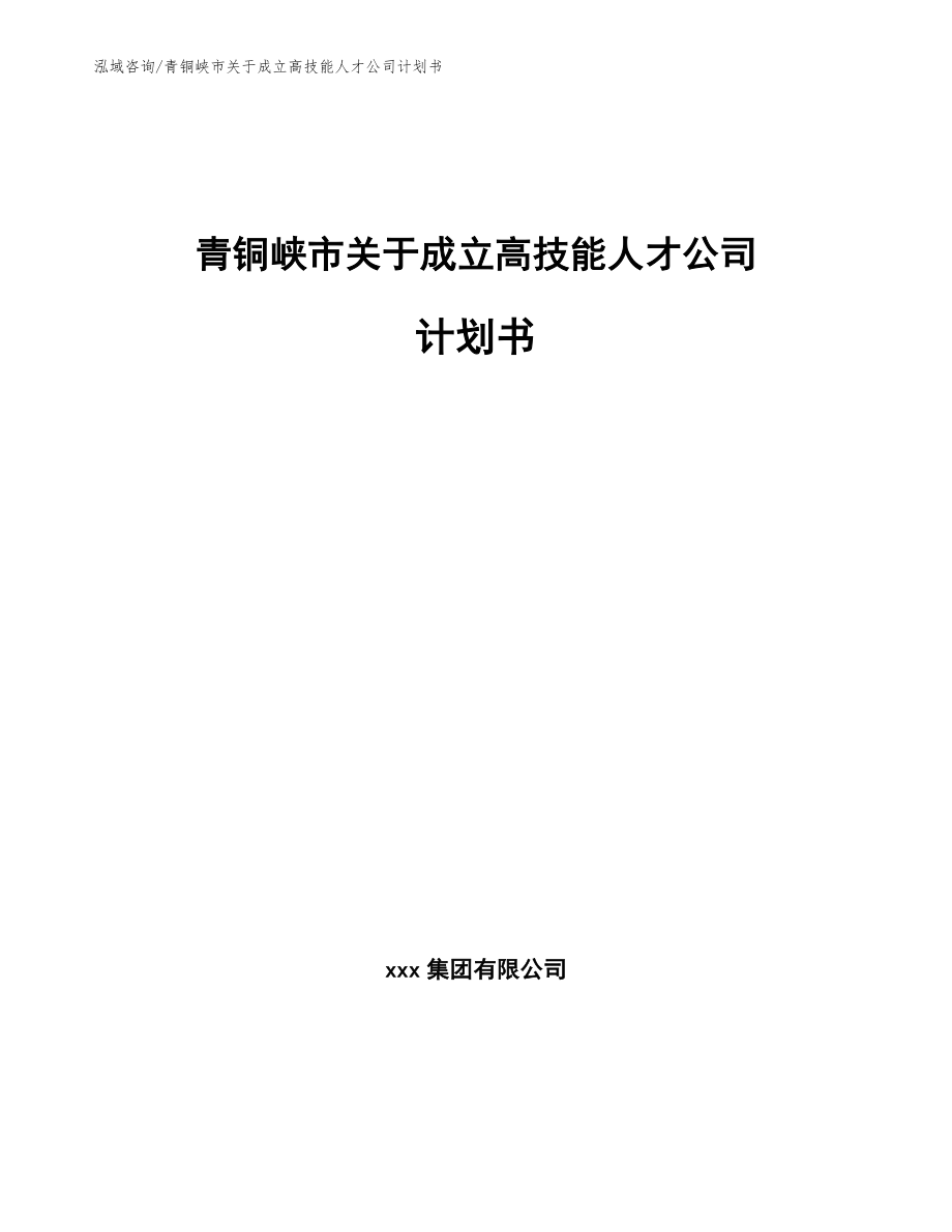 青铜峡市关于成立高技能人才公司计划书【参考模板】_第1页