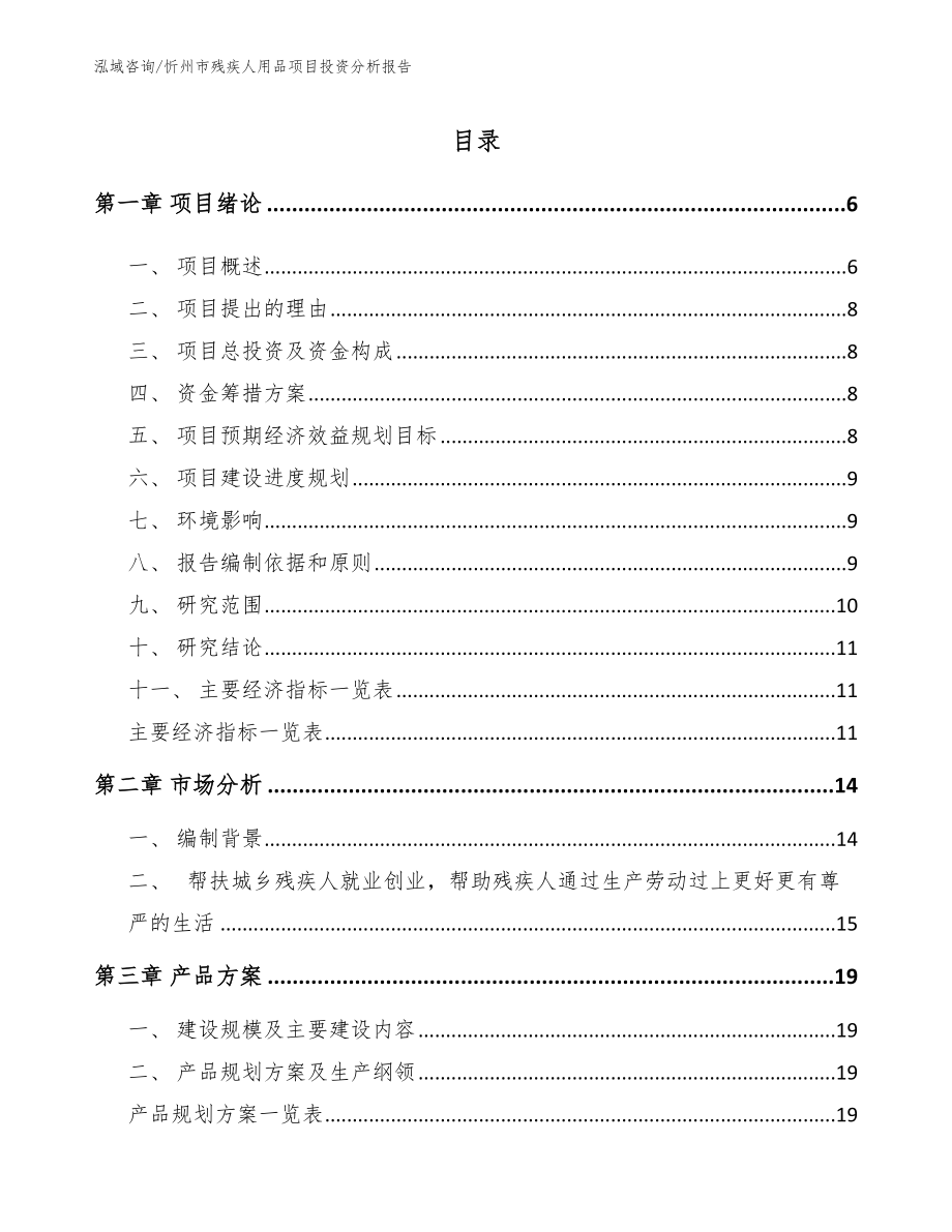 忻州市残疾人用品项目投资分析报告【模板范文】_第1页