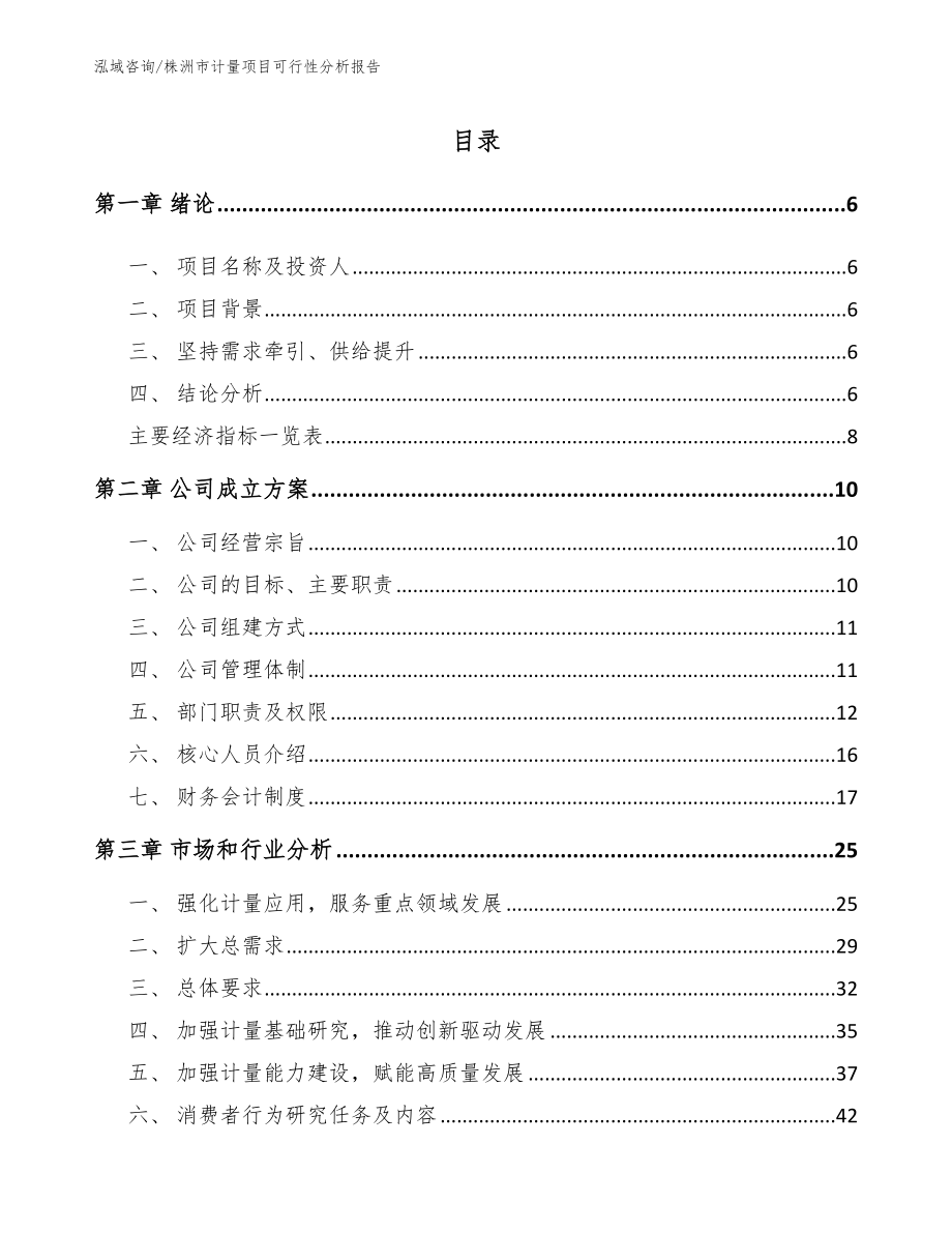 株洲市计量项目可行性分析报告【范文模板】_第1页