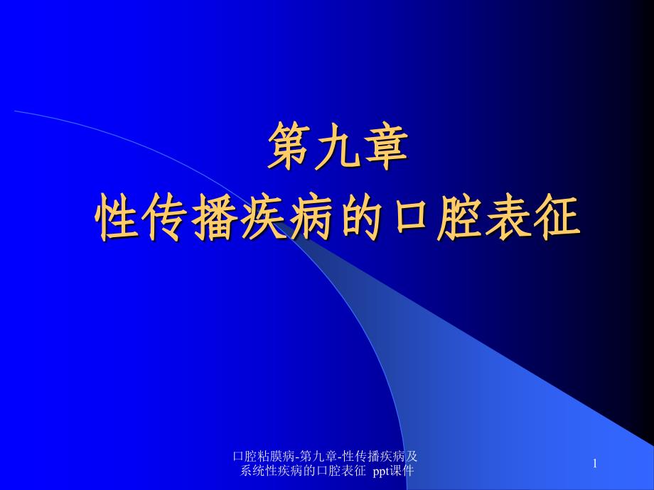 口腔粘膜病第九章性传播疾病及系统性疾病的口腔表征-课件_第1页