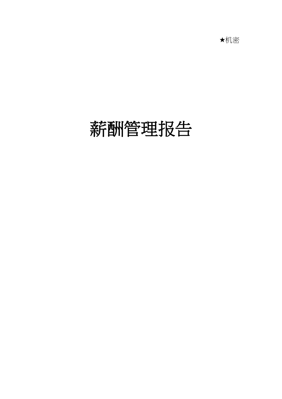 金瀚控股公司薪酬管理报告_第1页