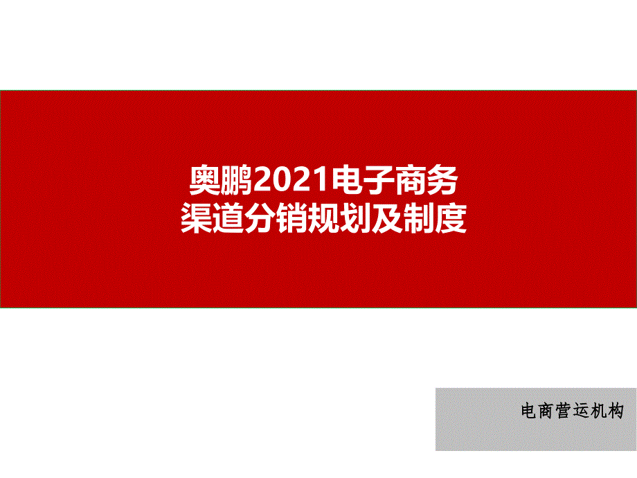 奥鹏电子商务渠道分销规划_第1页