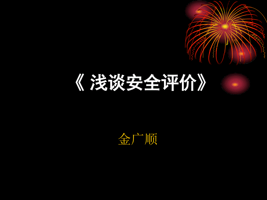 《浅谈安全评价》PPT课件_第1页