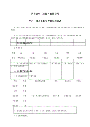 生产一线员工分级管理办法