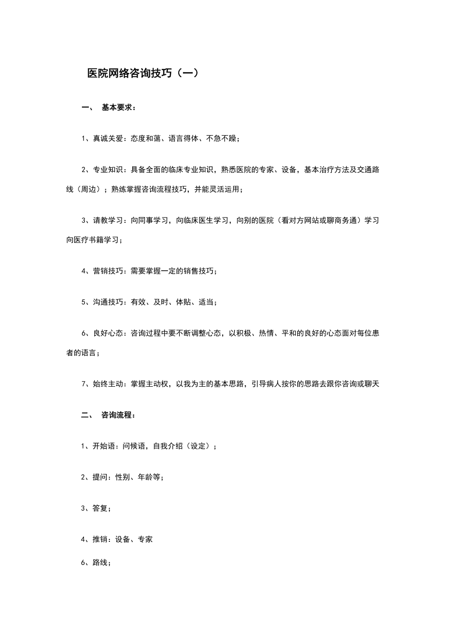 医院网络咨询技巧_第1页