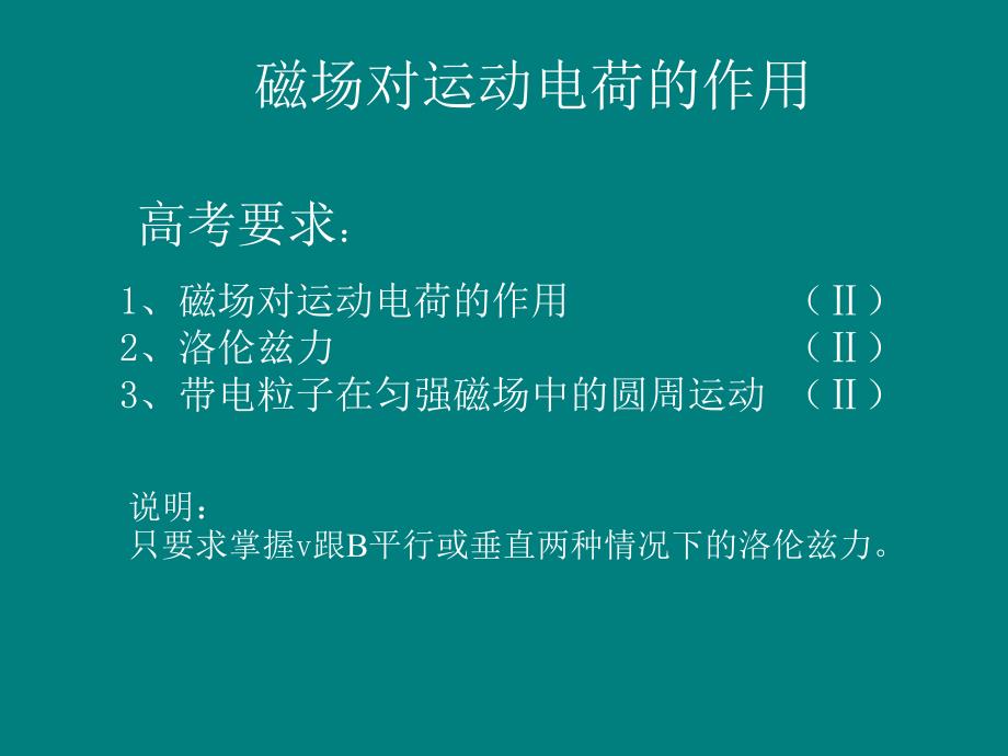 磁场对运动电荷的作用课件_第1页