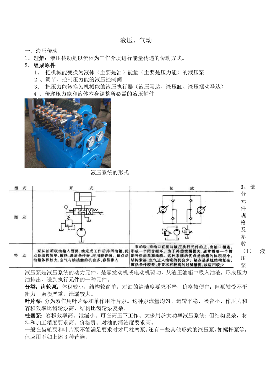 液压泵液压缸液压马达的型号及参数以及_第1页
