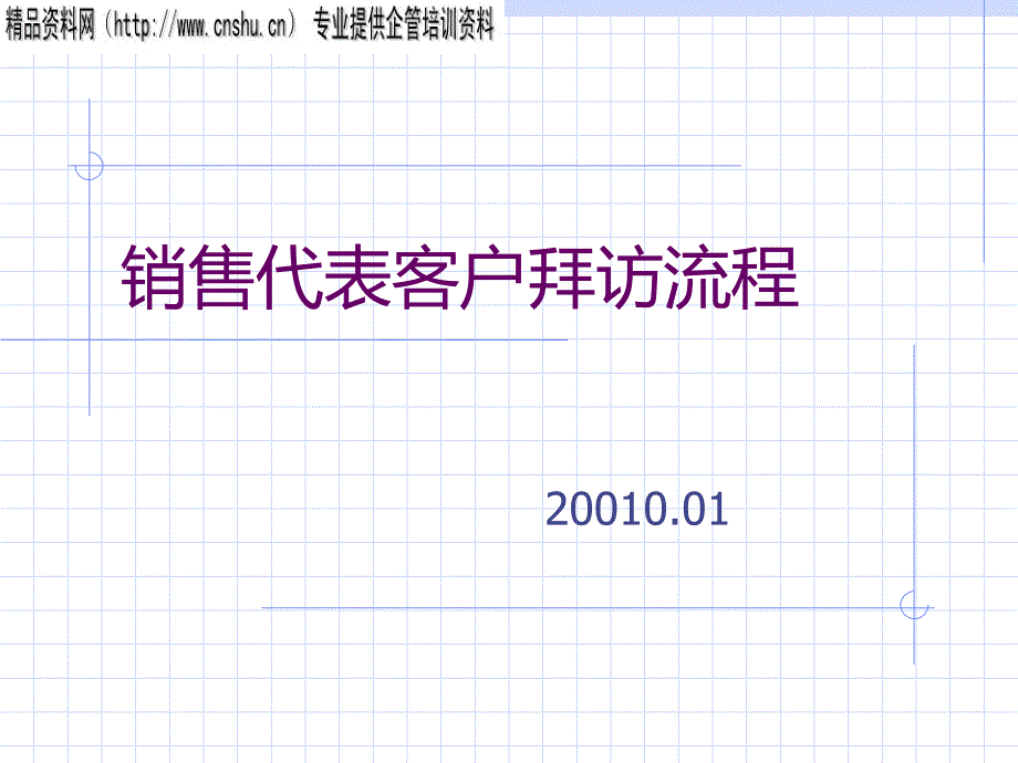 顾客管理-销售代表客户拜访流程_第1页