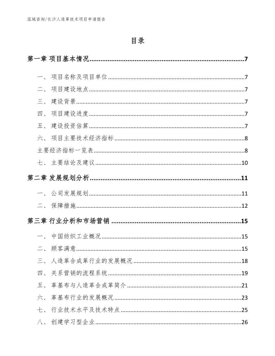 长沙人造革技术项目申请报告_第1页