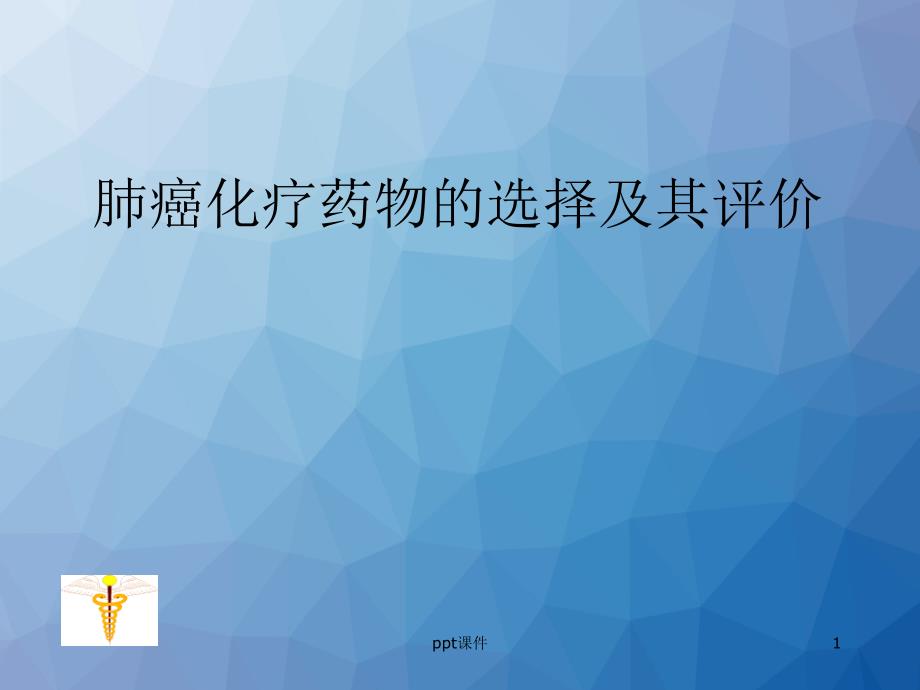 肺癌化疗药物的选择及其评价--课件_第1页