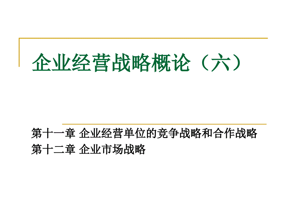 《企业经营战略概论》PPT课件_第1页