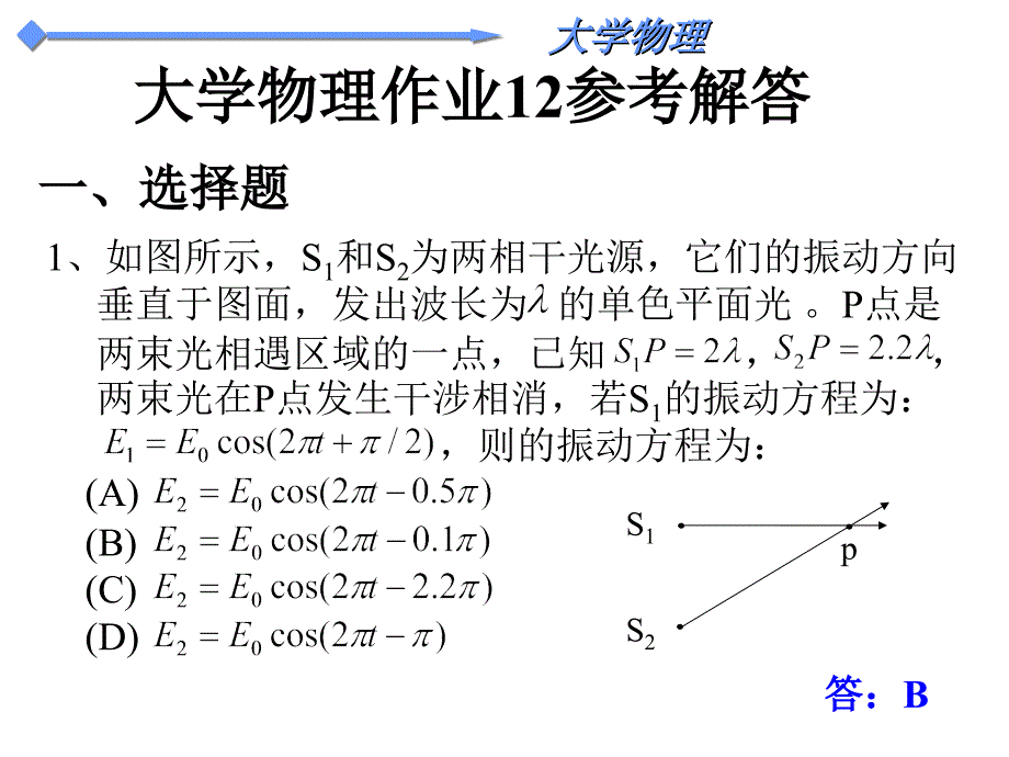 (精品)大学物理作业12.1_第1页