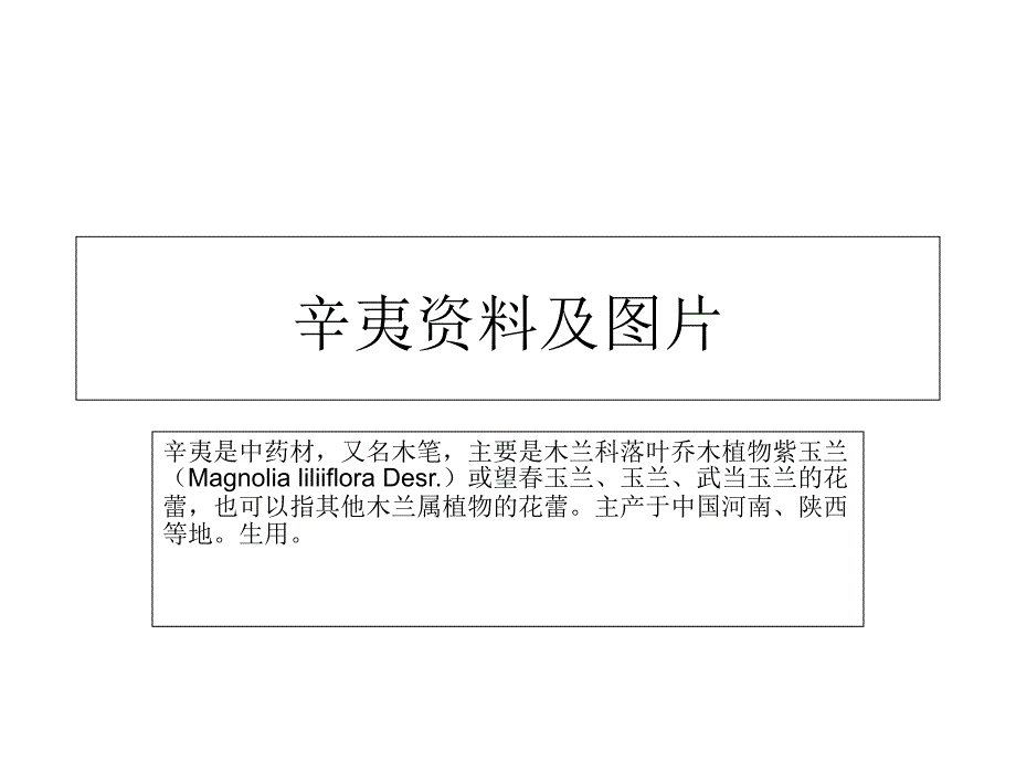 《辛夷资料及》PPT课件_第1页