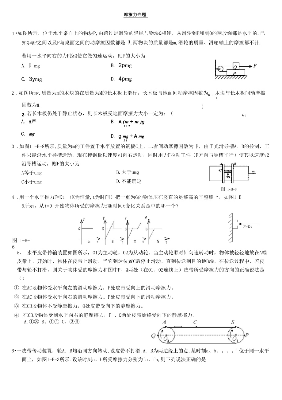 摩擦力专题很全_第1页