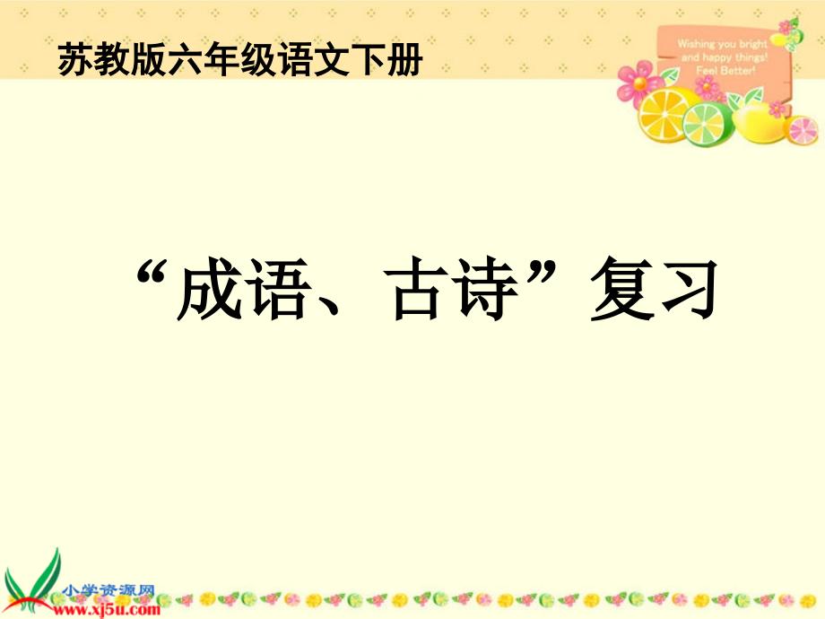 六年级语文下册课件“成语、古诗”复习_第1页