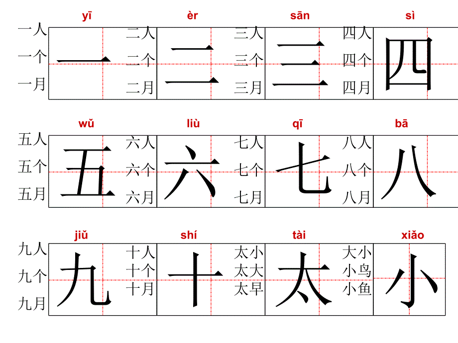 一年级生字标准田字格范写_第1页