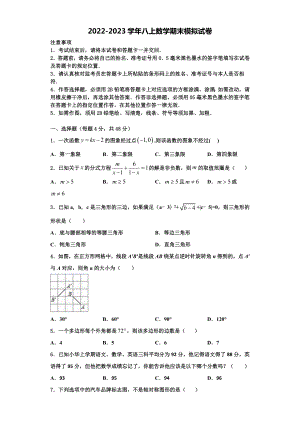 湖北省华中学师大附中2022-2023学年数学八年级第一学期期末考试试题含解析