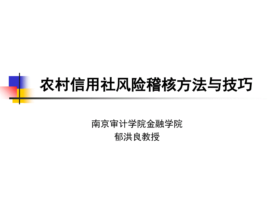 农村信用社风险审计方法和技巧_第1页