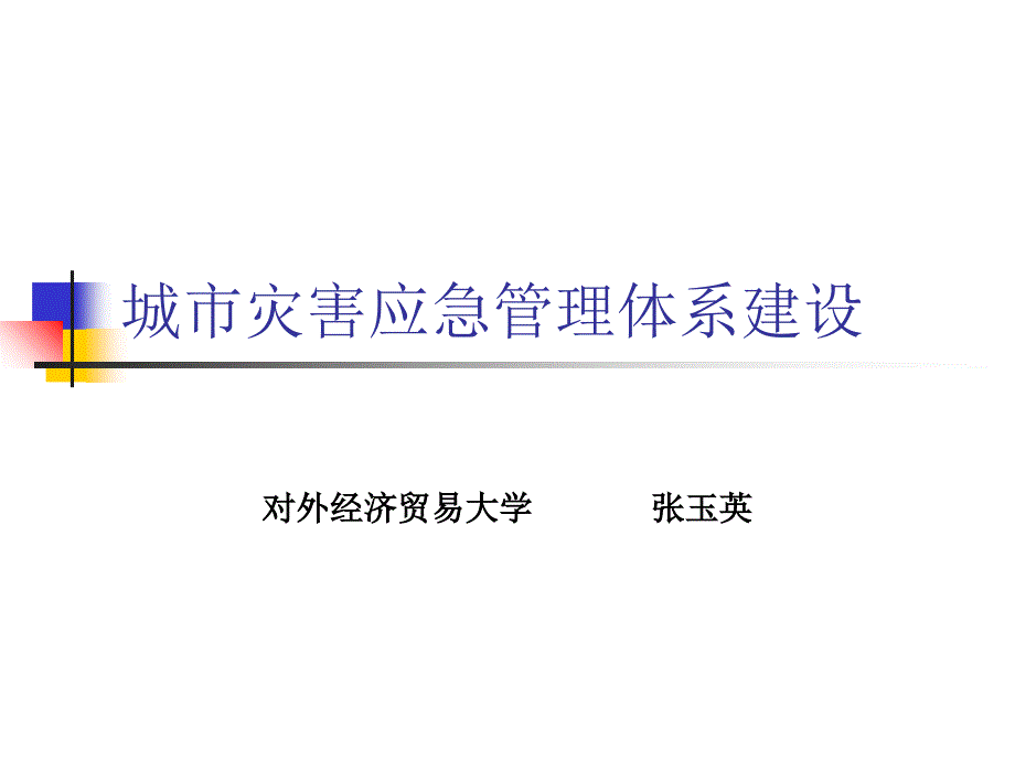 城市灾害应急管理体系建设张玉英_第1页