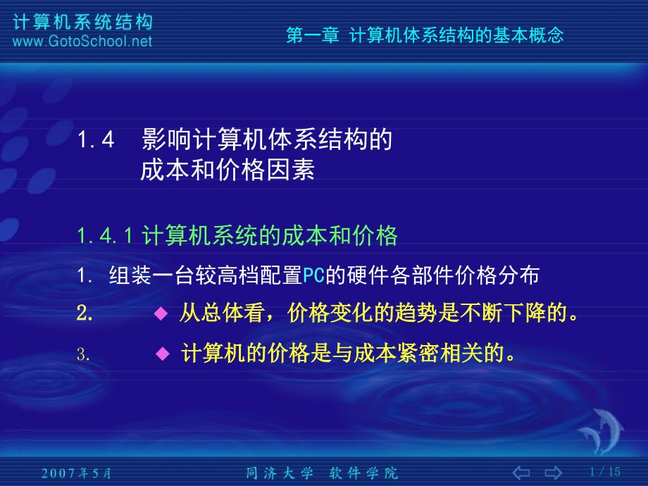 影响计算机体系结构的成本和价格因素_第1页