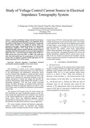 外文翻译-- Study of Voltage Control Current Source in Electrical Impedance Tomography System