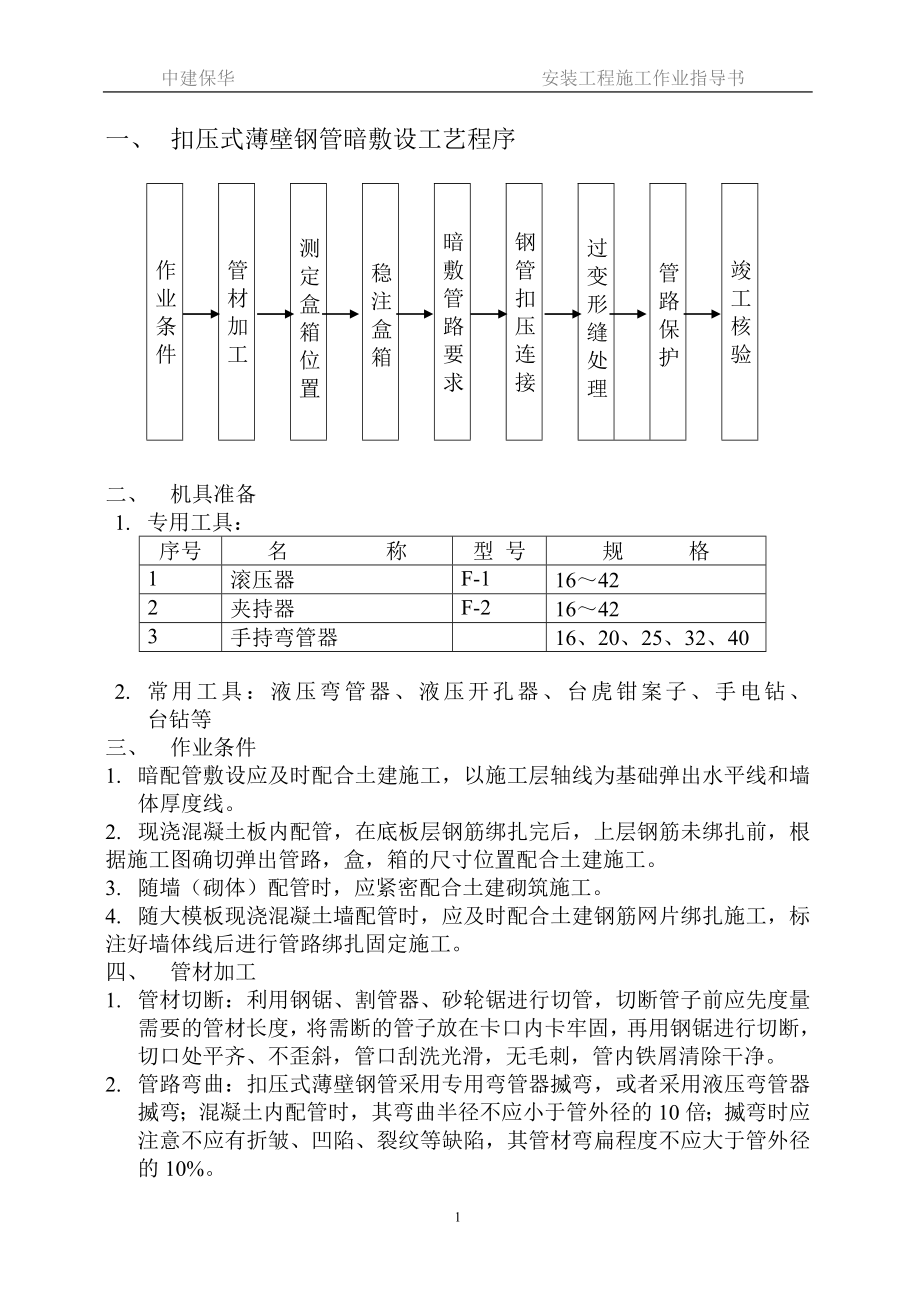 KBG钢管施工作业指导书_第1页